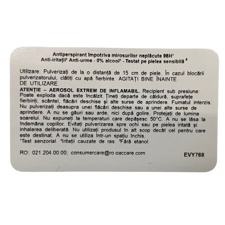 Spray antiperspirant pentru femei impotriva mirosurilor neplacute Clinical Control 96H, 125 ml, Vichy 708263