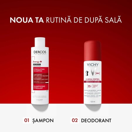Spray antiperspirant pentru femei impotriva mirosurilor neplacute Clinical Control 96H, 125 ml, Vichy 708258
