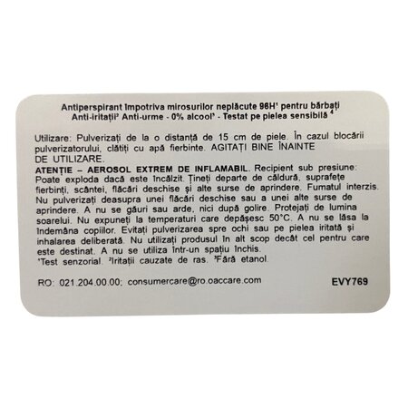 Spray antiperspirant pentru barbati impotriva mirosurilor neplacute Clinical Control 96H, 125 ml, Vichy 708288