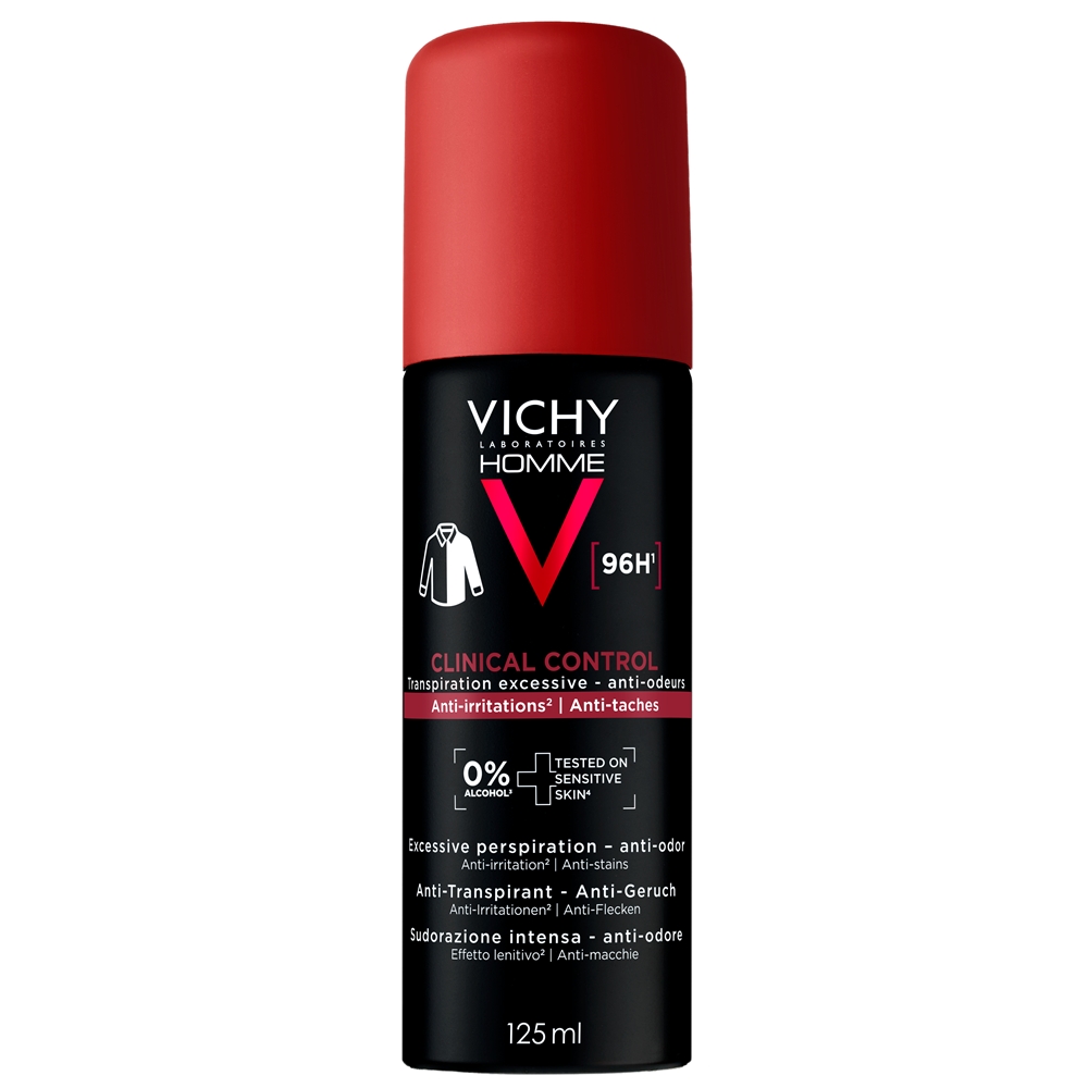 Spray antiperspirant pentru barbati impotriva mirosurilor neplacute Clinical Control 96H, 125 ml, Vichy