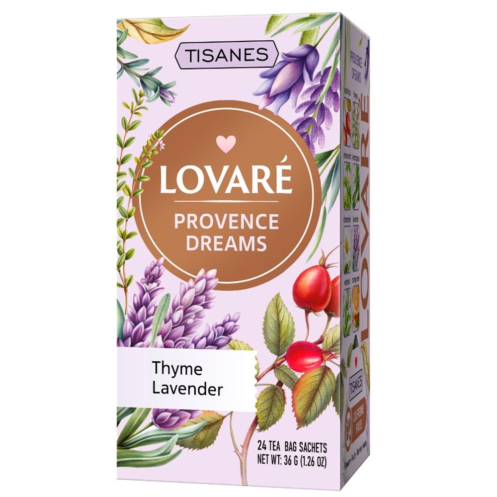 Ceai de plante, fructe si petale de flori Provence Dreams, 24 plicuri x 1.5 g, Lovare