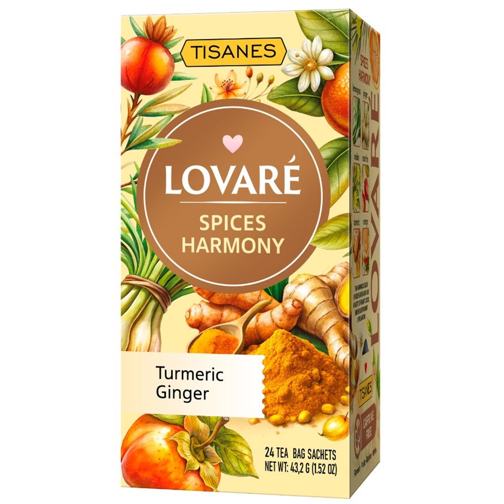 Ceai de plante, mirodenii si fructe, cu aroma de kaki si mandarine Spices Harmony, 24 plicuri x 1.8 g, Lovare