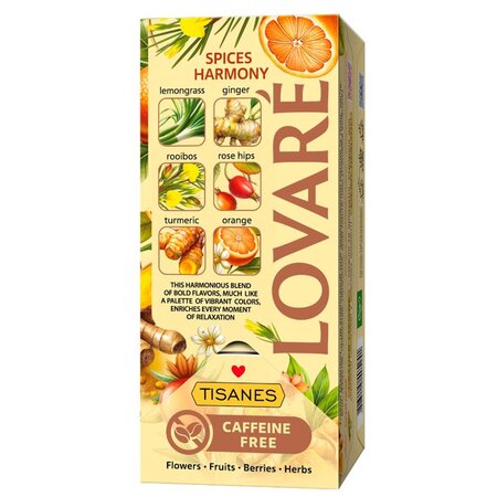 Ceai de plante, mirodenii si fructe, cu aroma de kaki si mandarine Spices Harmony, 24 plicuri x 1.8 g, Lovare 708308