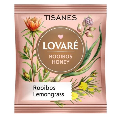 Ceai rooibos cu plante si flori Rooibos Honey, 24 plicuri x 1.8 g, Lovare 708313