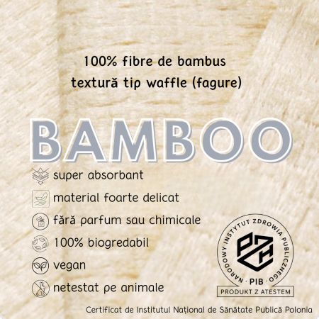 Prosoape faciale de unica folosinta Bamboo, 80 bucati, Towl 708328