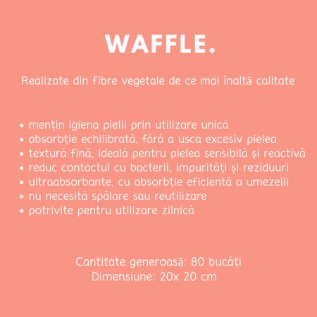 Prosoape faciale de unica folosinta Waffle, 80 bucati, Towl 708340
