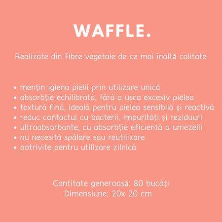 Prosoape faciale de unica folosinta Waffle, 80 bucati, Towl 708340