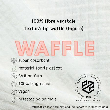 Prosoape faciale de unica folosinta Waffle, 80 bucati, Towl 708338