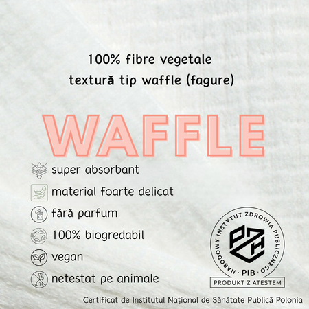 Prosoape faciale de unica folosinta Waffle, 80 bucati, Towl 708338