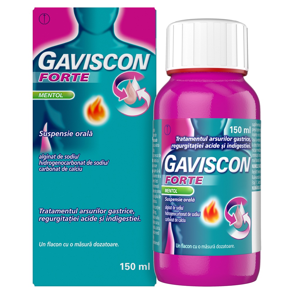 Gaviscon Forte Mentol suspensie orala, 150 ml, Reckitt Benckiser