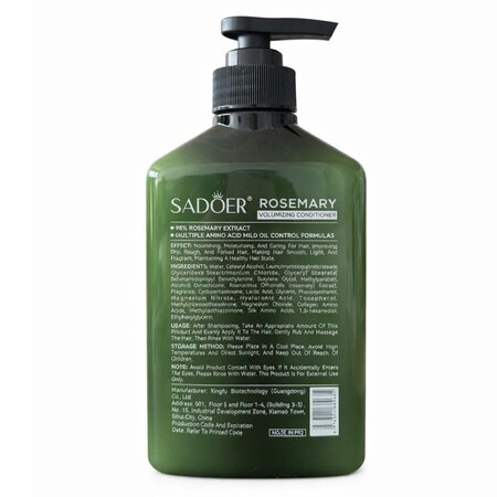 Balsam de par cu rozmarin pentru hranire si stralucire, 500 ml, Sadoer 708977