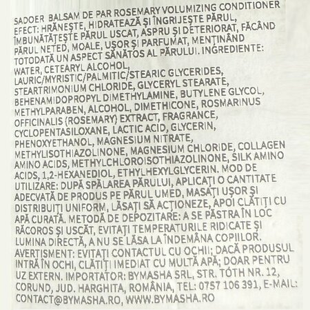 Balsam de par cu rozmarin pentru hranire si stralucire, 500 ml, Sadoer 708978