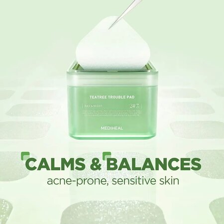 Dischete tonice, calmante, Teatree Trouble Pad, 100 bucati, Mediheal 709037