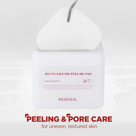 Dischete exfoliante cu enzime vegetale Phyto-enzyme Peeling Pad, 90 bucati, Mediheal 709066