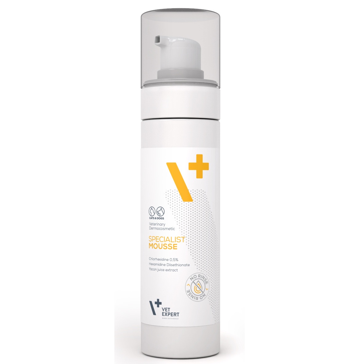 Sampon tip spuma fara clatire pentru caini si pisici Specialist Mousse, 150 ml, Vetexpert
