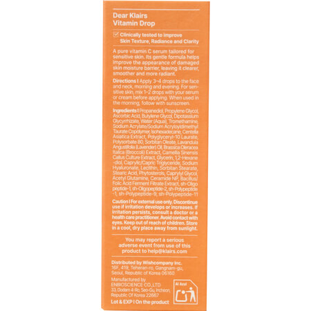 Ser facial revitalizant Vita C Vitamin Drop, 35 ml, Klairs 728998