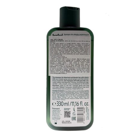 Sampon cu extract de Musetel pentru par decolorat sau blond Herbal Care, 330 ml, Farmona 709122