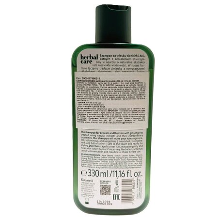 Sampon cu extract de Ginseng pentru par fin si subtire Herbal Care, 330 ml, Farmona 709174