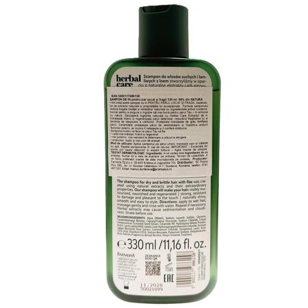Sampon cu extract de seminte de In pentru par uscat si fragil Herbal Care, 330 ml, Farmona 709206