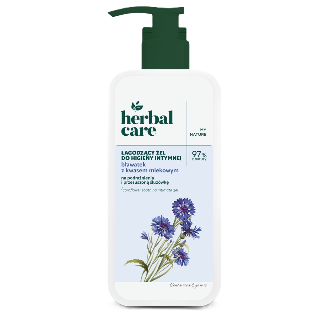 Gel intim calmant cu extract de Albastrele si Acid lactic Herbal Care, 330 ml, Farmona