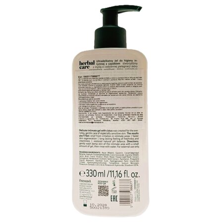 Gel intim delicat cu extract de Cistus si Pantenol Herbal Care, 330 ml, Farmona 709228