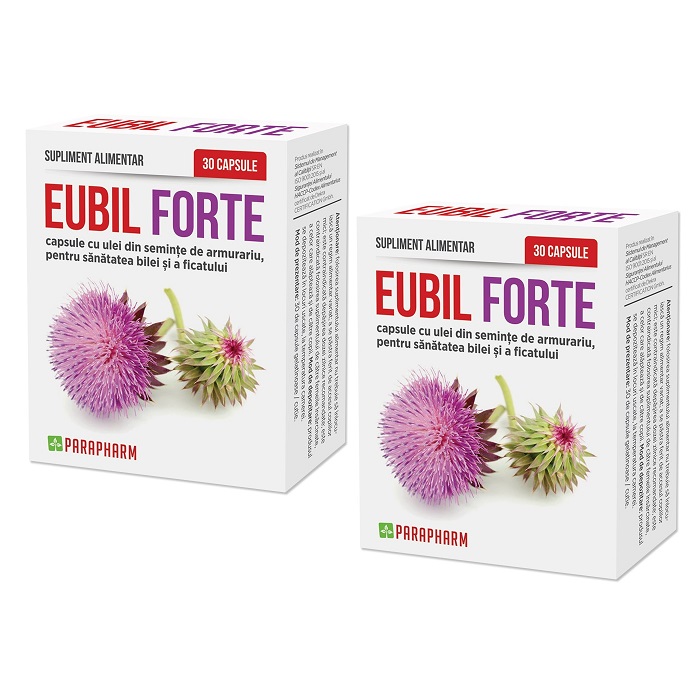 Pachet Eubil Forte, 30 capsule + 30 capsule, Parapharm