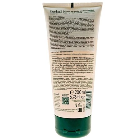 Balsam cu extract de Ginseng pentru par fin si subtire Herbal Care, 200 ml, Farmona 709329