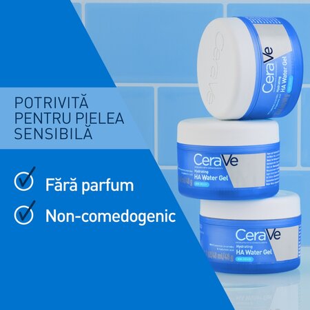 Gel-crema cu acid hialuronic pentru hidratarea tenului HA Water Gel, 48 ml, CeraVe 709345