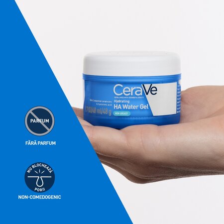 Gel-crema cu acid hialuronic pentru hidratarea tenului HA Water Gel, 48 ml, CeraVe 709349