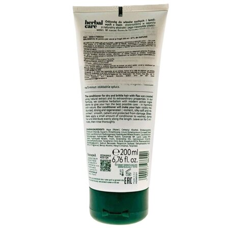 Balsam cu extract de seminte de In pentru par uscat si fragil Herbal Care, 200 ml, Farmona 709359