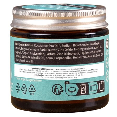 Deodorant si antiperspirant natural tip crema Aloha, 40 ml, Niyok 709623