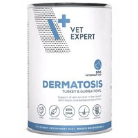 Hrana umeda dietetica pentru caini cu carne de curcan si bibilica Dermatosis, 400 g, Vetexper