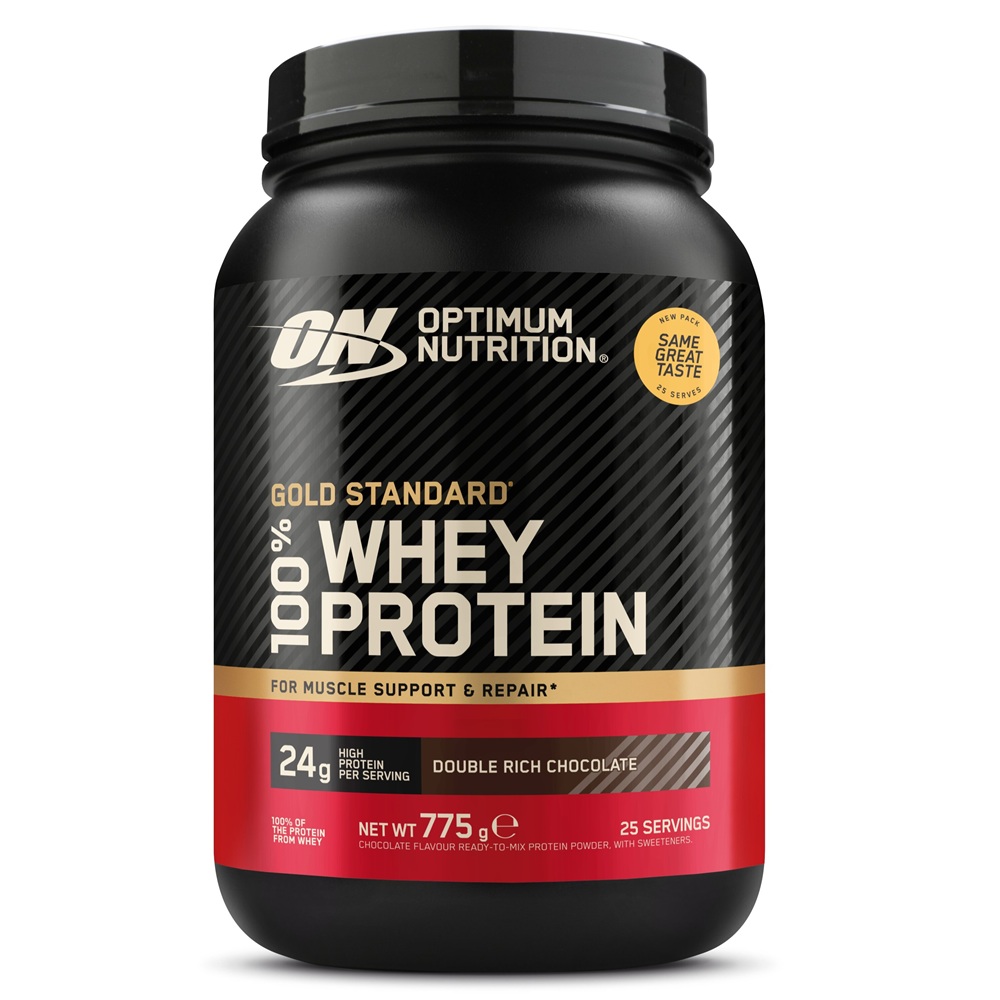 Pudra proteica din zer cu aroma de ciocolata 100% Whey Gold Standard, 775 g, Optimum Nutrition