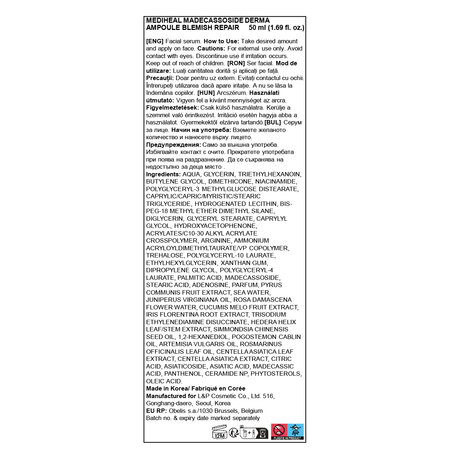 Ser calmant, Madecassoside Derma Ampoule Blemish Repair, 50 ml, Mediheal 709714