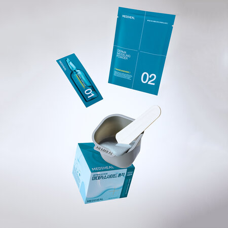 Masca faciala in doua etape, Madecassoside Blemish Derma Modeling Pack, 28 gr + 2 ml, Mediheal 709729