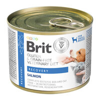 Hrana umeda cu somon pentru caini si pisici Recovery, 200 g, Brit