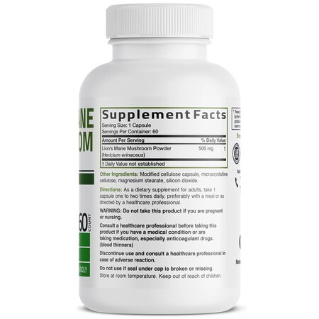 Ciuperca Coama Leului, 500 mg, 60 capsule, Bronson Laboratories 709765