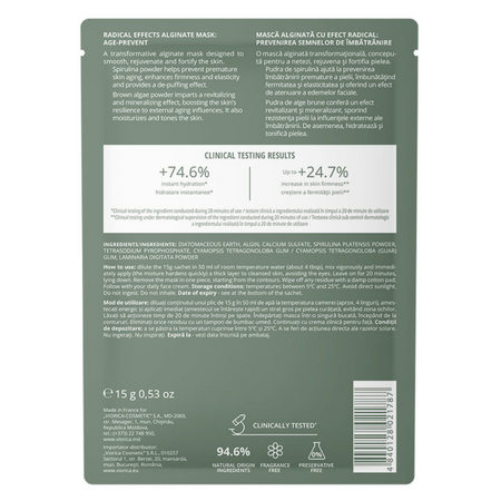 Masca alginata anti-age pentru fata Radical Effects, 15 g, Viorica 709851