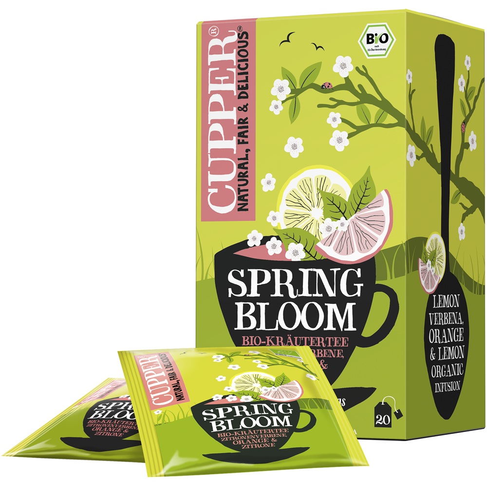 Ceai cu verbina de lamaie si coaja de portocala Spring Bloom, 20 plicuri, Cupper