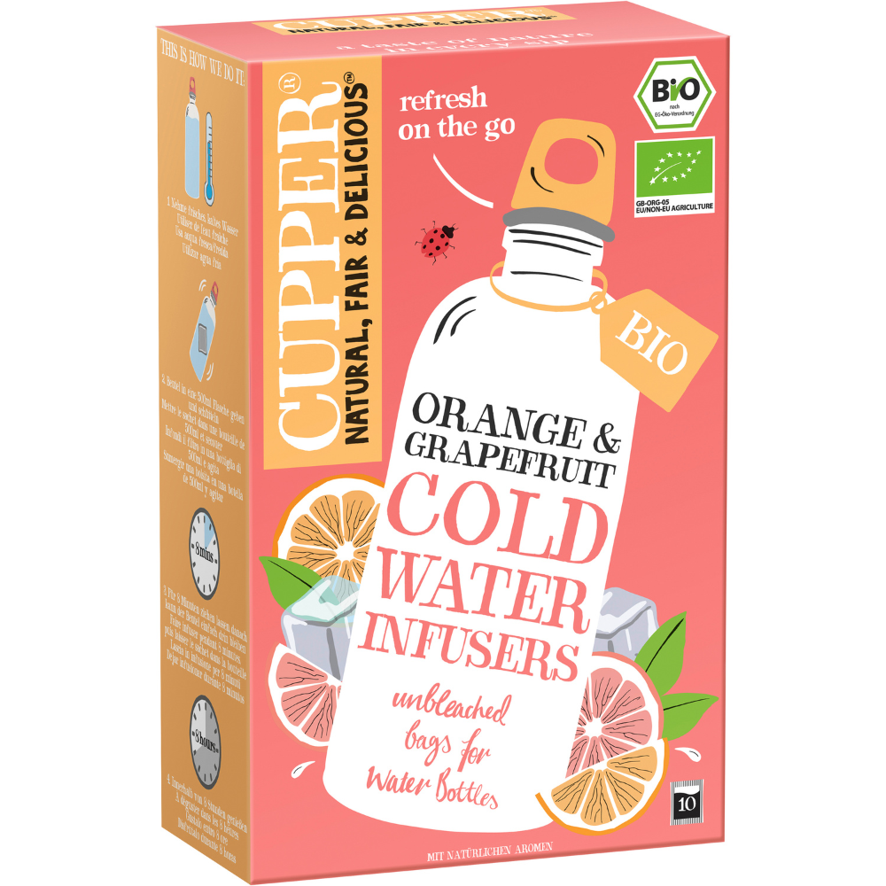 Ceai rece rooibons cu aroma de portocale si grapefruit, 10 plicuri, Cupper