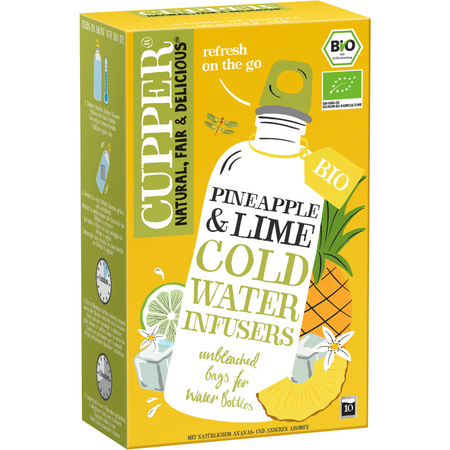 Ceai rece de fructe cu aroma de ananas si lamaie verde, 10 plicuri, Cupper