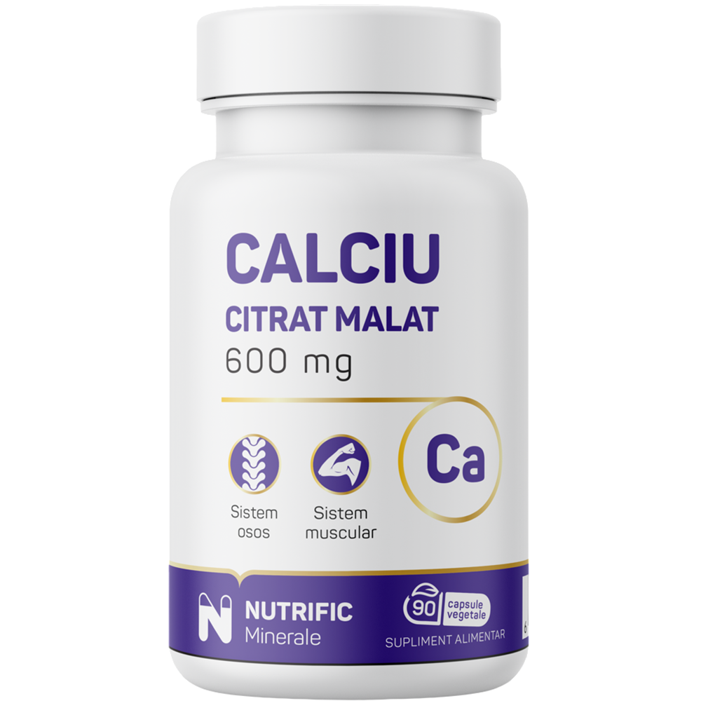 Calciu Citrat Malat, 90 capsule vegetale, Nutrific