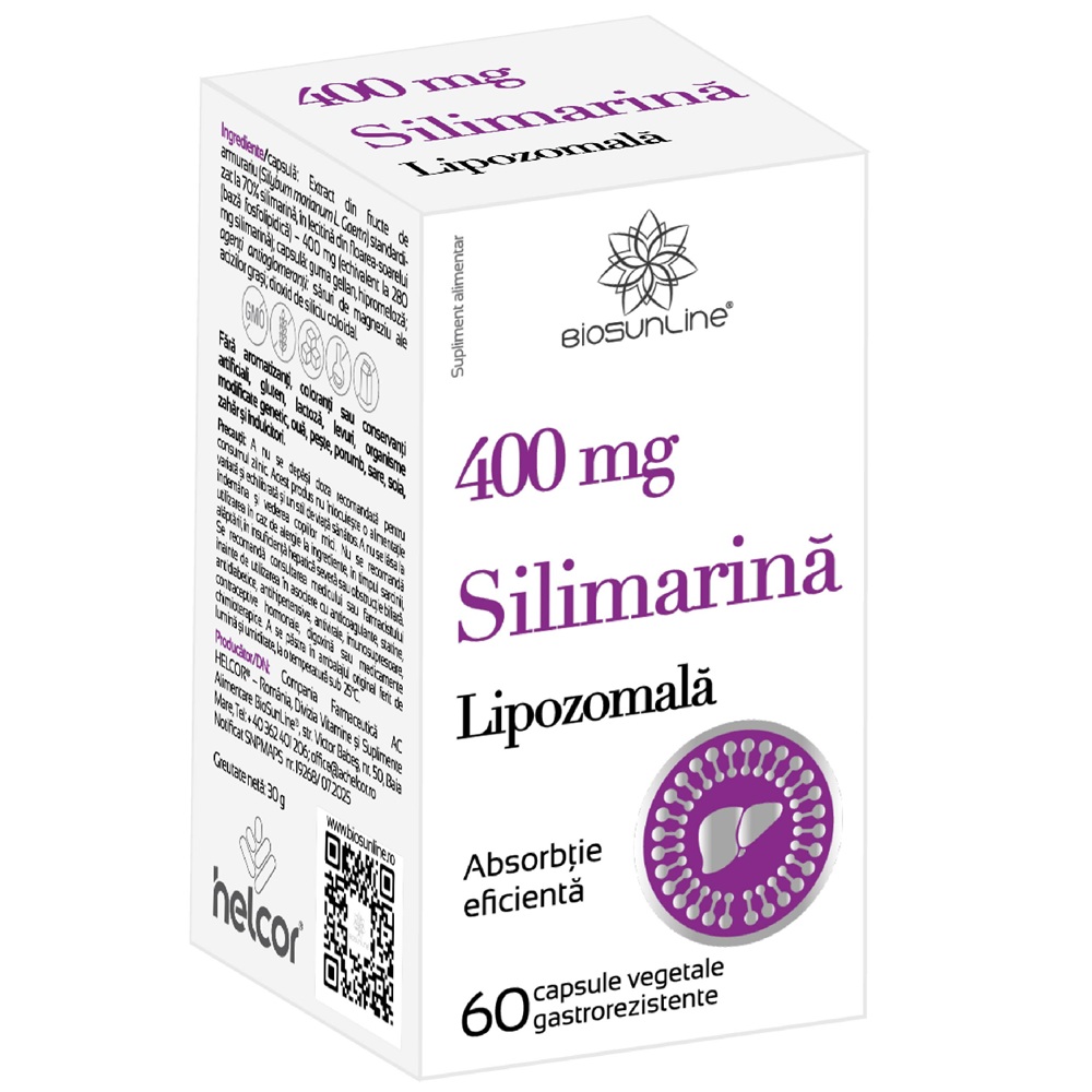 Silimarina Lipozomala, 60 capsule vegetale, BioSunLine