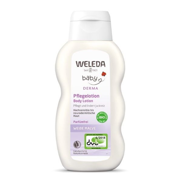 Lotiune de corp cu nalba alba Baby Derma, 200 ml, Weleda