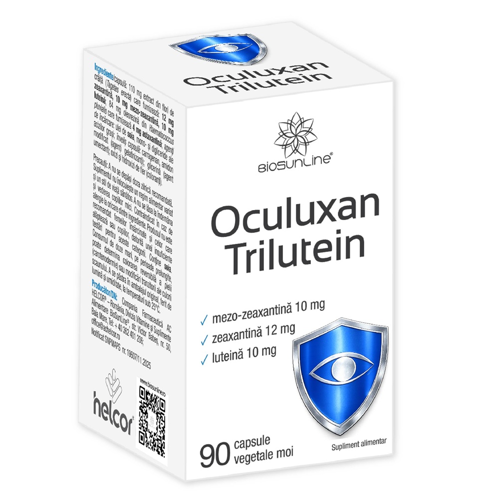 Oculuxan Trilutein, 90 capsule vegetale moi, BioSunLine