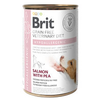 Hrana umeda cu somon si mazare pentru caini Hypoallergenic, 400 g, Brit