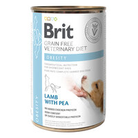 Hrana umeda cu miel si mazare Obesity, 400 g, Brit