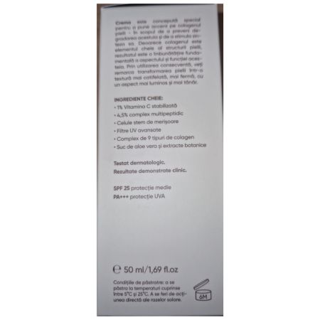 Crema hidratanta cu protectie solara SPF 25 si colagen 21 Collagen, 50 ml, Viorica 710295
