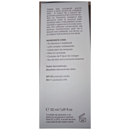 Crema hidratanta cu protectie solara SPF 25 si colagen 21 Collagen, 50 ml, Viorica 710295