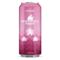 Apa naturala de cocos carbogazificata cu suc natural de capsuni Strawberry Punch, 320 ml, Hiwater